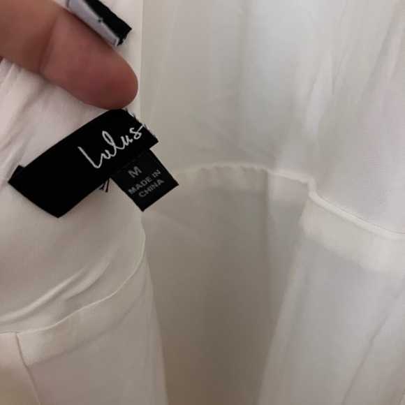 Classy White Satin Halter Wide-Leg Jumpsuit Medium - Picture 5 of 7